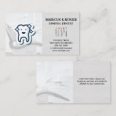 Zahnarztbüro | Happy Tooth | Zahnwerkzeuge Visitenkarte (Vorne/Hinten)