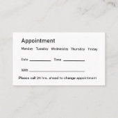 Zahnarztbüro Helle Moderne Personalausweise Terminkarte (Rückseite)