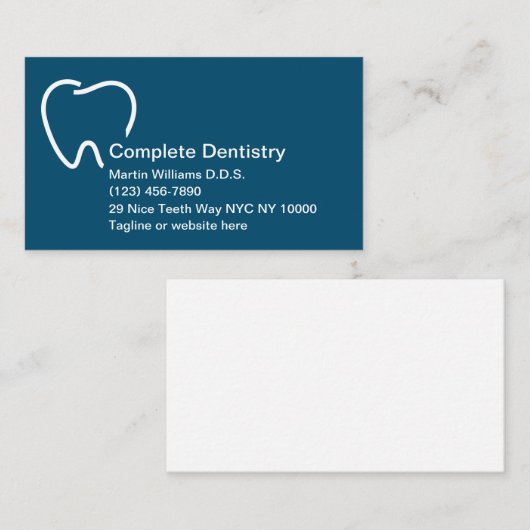 Zahnarztbüro Modernes Zahnsymbol Visitenkarte (Vorne/Hinten)