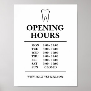Zahnarztbüro Open hours Template Poster