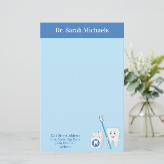 Zahnarztbüro - Personalisierte Post-It-Notes Briefpapier (Stehend Vorderseite)