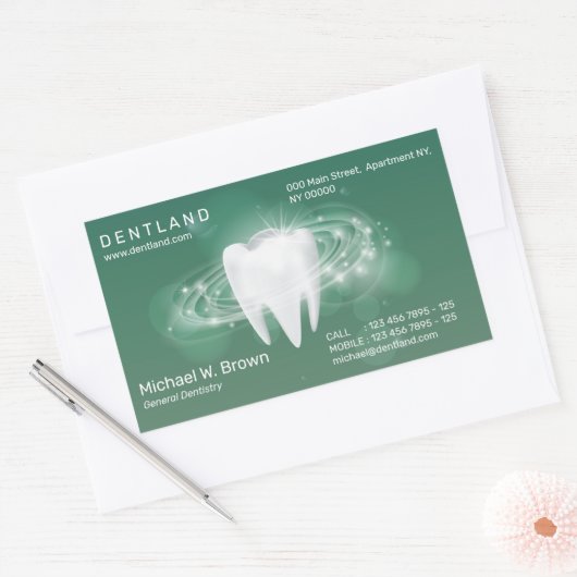 Zahnarztbüro Rechteckiger Aufkleber (Umschlag)