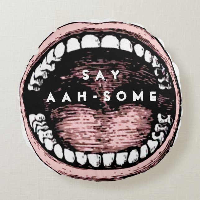 Zahnarztbüro Rundes Kissen (Vorderseite)