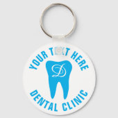 Zahnarztbüro-Schlüsselanhänger mit farbigem Zahnlo Schlüsselanhänger (Rückseite)
