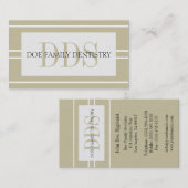 Zahnarztbüro Streifen DDS White Tan Visitenkarte (Vorne/Hinten)