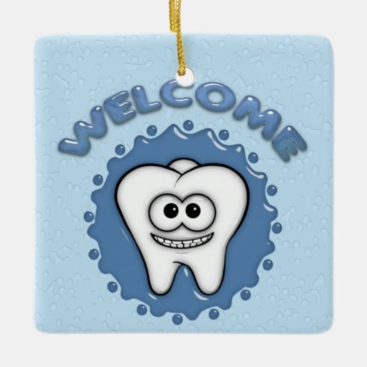 Zahnarztbüro Tür Hanger Keramikornament (Vorderseite)