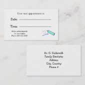 Zahnärzte Erinnerungen Terminkarte (Vorne/Hinten)