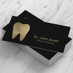 Zahnärzte für Berufliches Schwarz & Gold Zahnmediz Visitenkarte