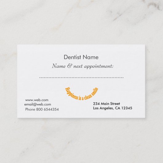 Zahnärzte für moderne Textgestaltung Zahnarzternen Terminkarte (Rückseite)