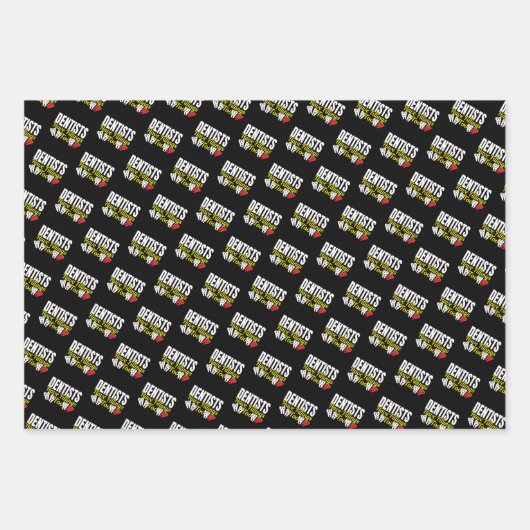 Zahnärzte haben auch Füllungen - Zahnpuffer für Ge Geschenkpapier Set (Vorderseite 3)