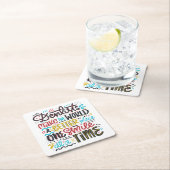 Zahnärzte machen die Welt einen besseren Platz Rechteckiger Pappuntersetzer (Vor Ort)