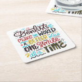 Zahnärzte machen die Welt einen besseren Platz Rechteckiger Pappuntersetzer (angewinkelt)