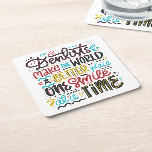 Zahnärzte machen die Welt einen besseren Platz Rechteckiger Pappuntersetzer (angewinkelt)