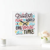 Zahnärzte machen die Welt zu einem besseren Ort Quadratische Wanduhr (Zuhause)