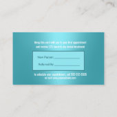 Zahnärzte teilen ein Lächeln Türkis-Zahnarztbeschw Empfehlungskarte (Rückseite)