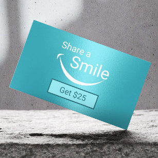Zahnärzte teilen ein Lächeln Türkis-Zahnarztbeschw Empfehlungskarte