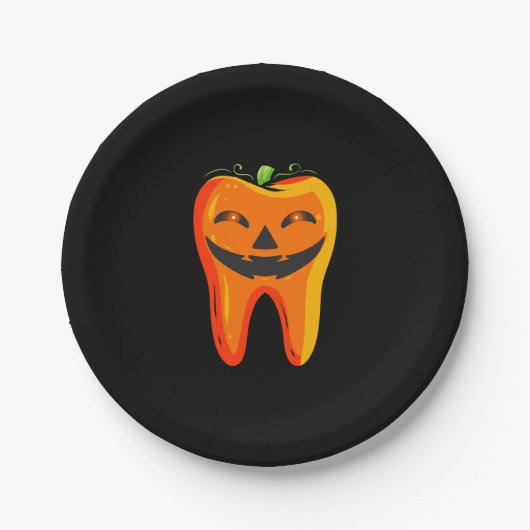 Zahnärzte Tooth Pumpkin Halloween Pappteller (Vorderseite)