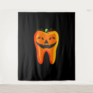 Zahnärzte Tooth Pumpkin Halloween Wandteppich
