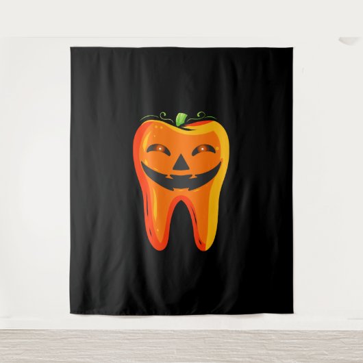 Zahnärzte Tooth Pumpkin Halloween Wandteppich (Vorderseite)