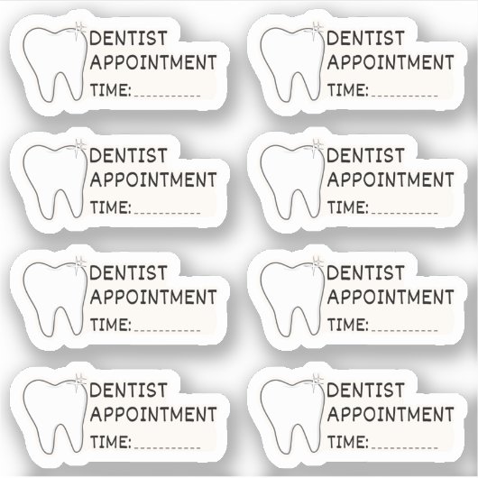 Zahnarzternennung Erinnerung Bujo Planer Kalender Aufkleber (Vorderseite)