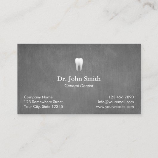 Zahnarzternennung Metal Grau Textur Terminkarte (Vorderseite)