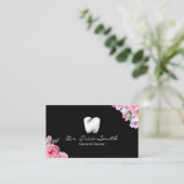 Zahnarztfloral Modernes Zahnlogo Zahnarztlogo Zahn Visitenkarte (Stehend Vorderseite)