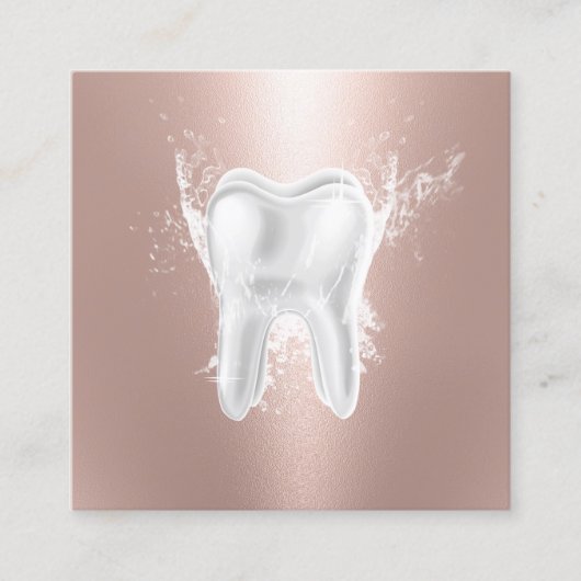 Zahnarzthalle Moderne Rose Gold Zahnarztklinik Quadratische Visitenkarte (Vorderseite)