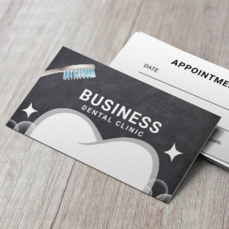 Zahnarzthaus und Bubbles Chalkboard Zahnpflege Terminkarte