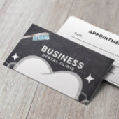 Zahnarzthaus und Bubbles Chalkboard Zahnpflege Terminkarte