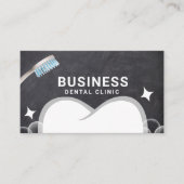 Zahnarzthaus und Bubbles Chalkboard Zahnpflege Terminkarte (Vorderseite)