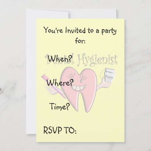 Zahnarzthelfer-Abschluss-Einladungen Einladung (Rückseite)