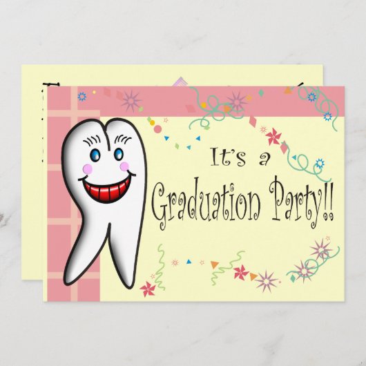 Zahnarzthelfer-Abschluss-Einladungen Einladung (Vorne/Hinten)