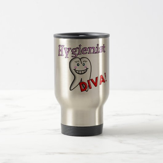 Zahnarzthelfer-Geschenk-"Hygieniker DIVA! " Reisebecher (Mittel)