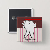 Zahnarzthelfer-großer Zahn-Knopf Button (Vorne & Hinten)