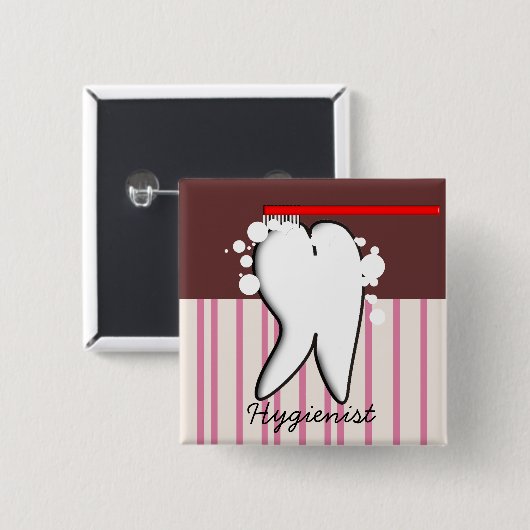 Zahnarzthelfer-großer Zahn-Knopf Button (Vorne & Hinten)