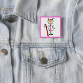Zahnarzthelfer mit Zahnbürste Button (Beispiel)