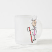 Zahnarzthelfer mit Zahnbürste Mattglastasse (VorderseiteRechts)
