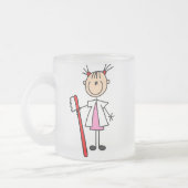 Zahnarzthelfer mit Zahnbürste Mattglastasse (Links)