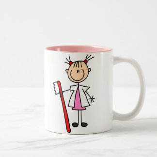 Zahnarzthelfer mit Zahnbürste Zweifarbige Tasse