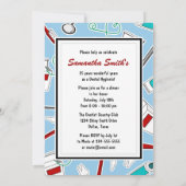 Zahnarzthelfer-/Zahnarzt-Ruhestands-Party - Blau Einladung (Rückseite)