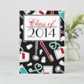 Zahnarzthelfer-/zahnmedizinische SchulAbschluss Einladung (Stehend Vorderseite)