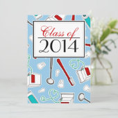 Zahnarzthelfer-/zahnmedizinische SchulAbschluss - Einladung (Stehend Vorderseite)