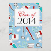 Zahnarzthelfer-/zahnmedizinische SchulAbschluss - Einladung (Vorne/Hinten)