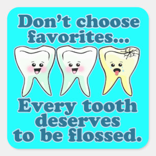 Zahnarzthygienie Quadratischer Aufkleber