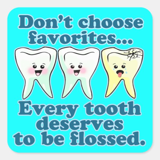 Zahnarzthygienie Quadratischer Aufkleber (Vorderseite)