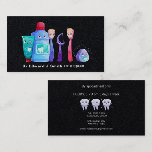 Zahnarzthygienischer Reiniger Visitenkarte (Vorne/Hinten)