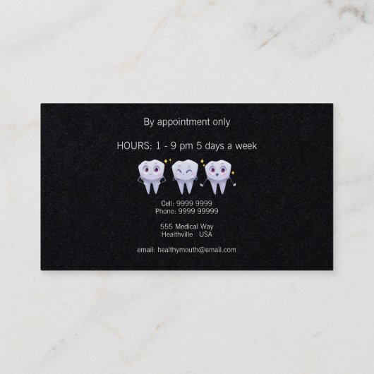 Zahnarzthygienischer Reiniger Visitenkarte (Rückseite)