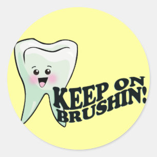 Zahnarzthygienischer Spaß Runder Aufkleber