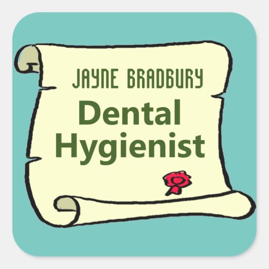 Zahnarzthygienist Quadratischer Aufkleber (Vorderseite)