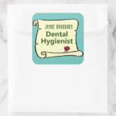 Zahnarzthygienist Quadratischer Aufkleber (Tasche)